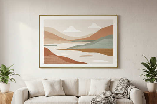 A simple, calming wall art print designed to add warmth and character to your home.