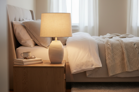 Soft lighting meets timeless design. This cozy lamp adds warmth and calm to bedrooms, living rooms, or reading corners.
